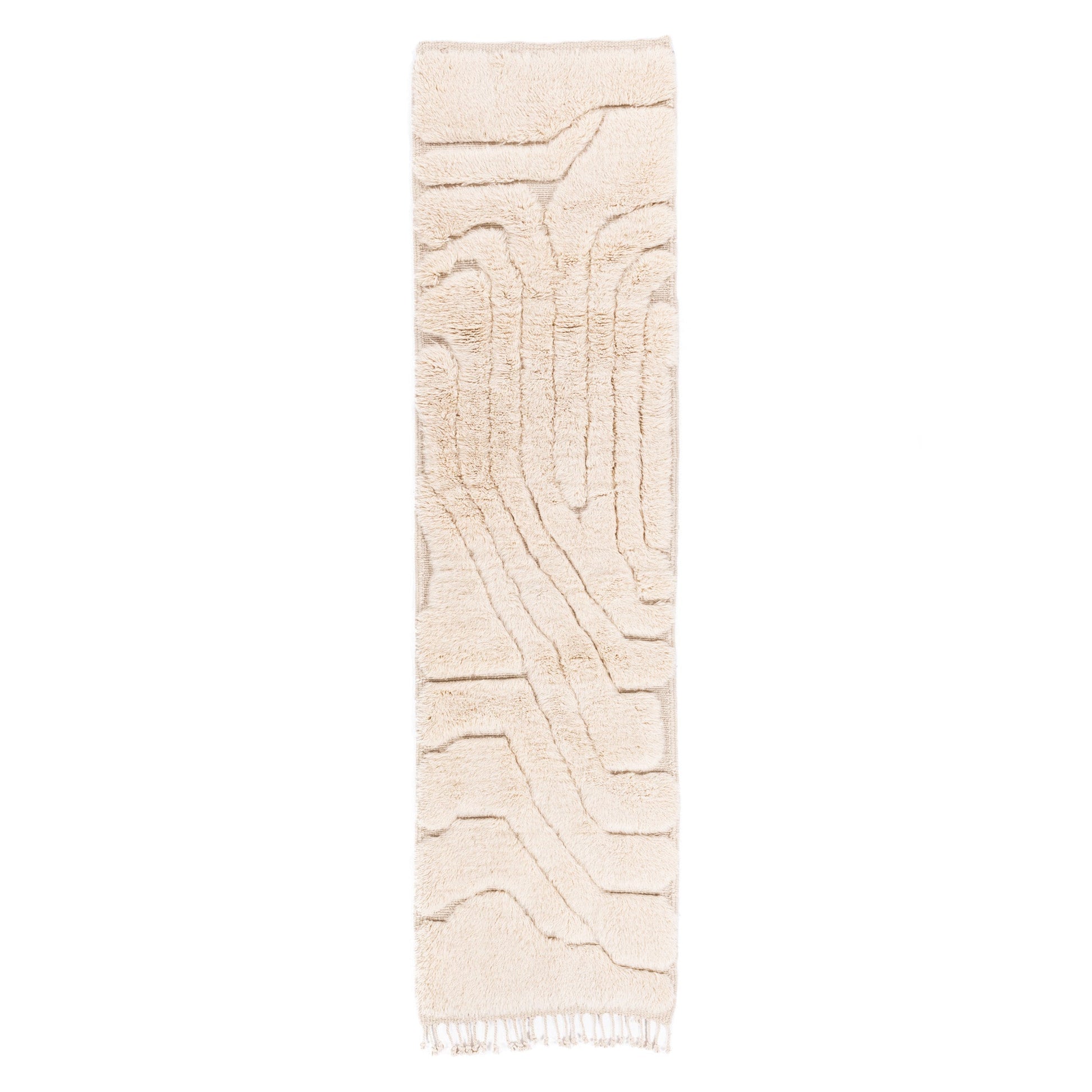 Serene Elevation - Luxury Shag Moroccan Runner Rug - Street-Wave