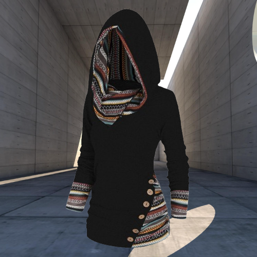 Street Wave Tribal Hoodie for Women Cozy Comfort Premium Fabric and Tribal Design