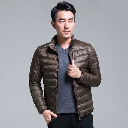 Simon Mens All Season Ultra Lightweight Packable Down Hoodie Jacket Water Resistant Wind Resistant