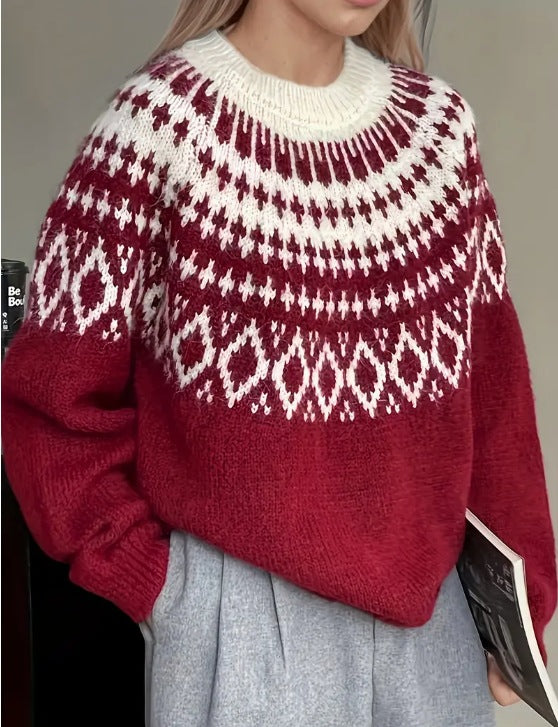 MutualDropShopping Cozy Christmas Pullover Sweater Women