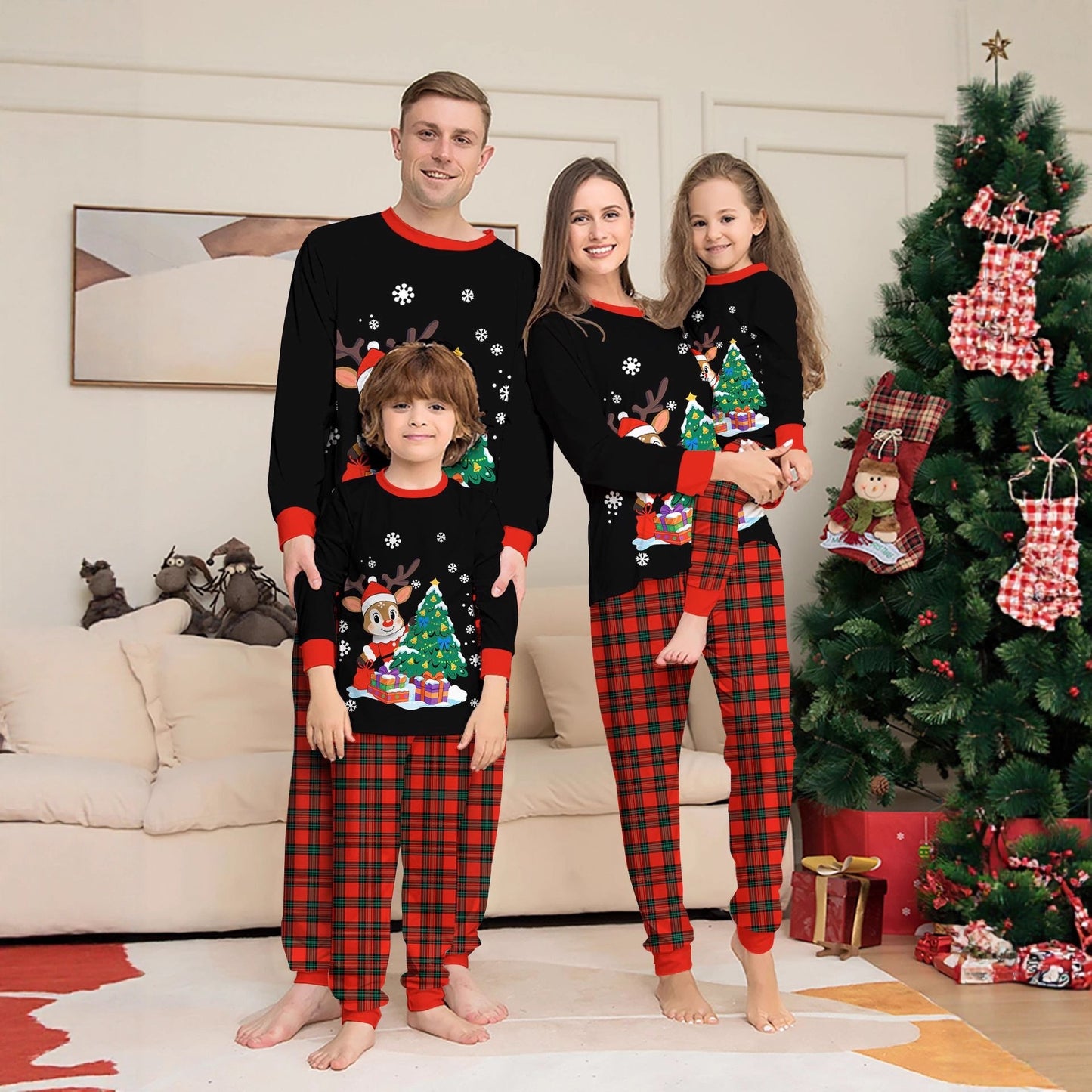Family Christmas Pajama Set For Men Women Kids Cozy Red Plaid Mutualdropshopping