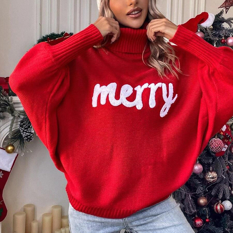 MutualDrop Cozy Merry Christmas Turtleneck Sweater Unisex