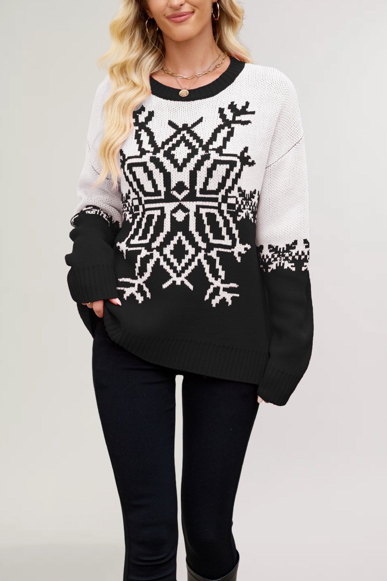 Christmas Knitwear Sweater MutualDropShopping Unisex Cozy Nordic Pattern
