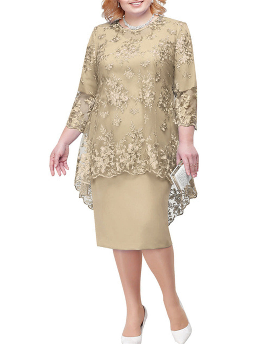 Embroidered Slim Commuter Dress Women Mutualdropshopping