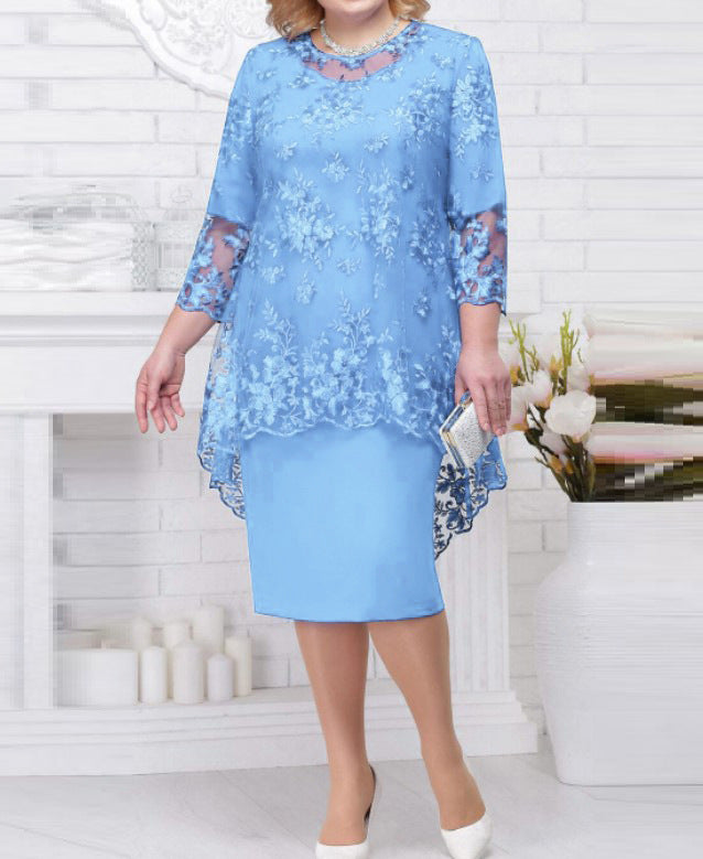Embroidered Slim Commuter Dress Women Mutualdropshopping