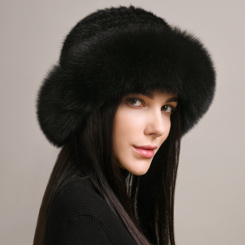 Isabella Round Crown Fur Hat | Fur Brim Solid Fur Hat