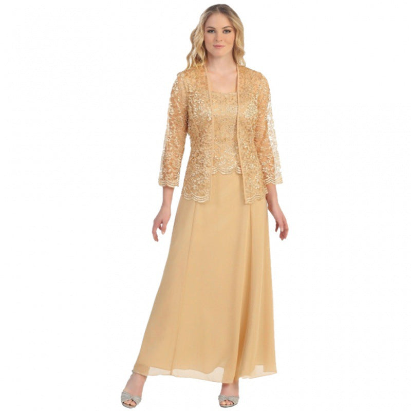 Lace Cardigan Chiffon Maxi Dress Set Her MutualDropshopping
