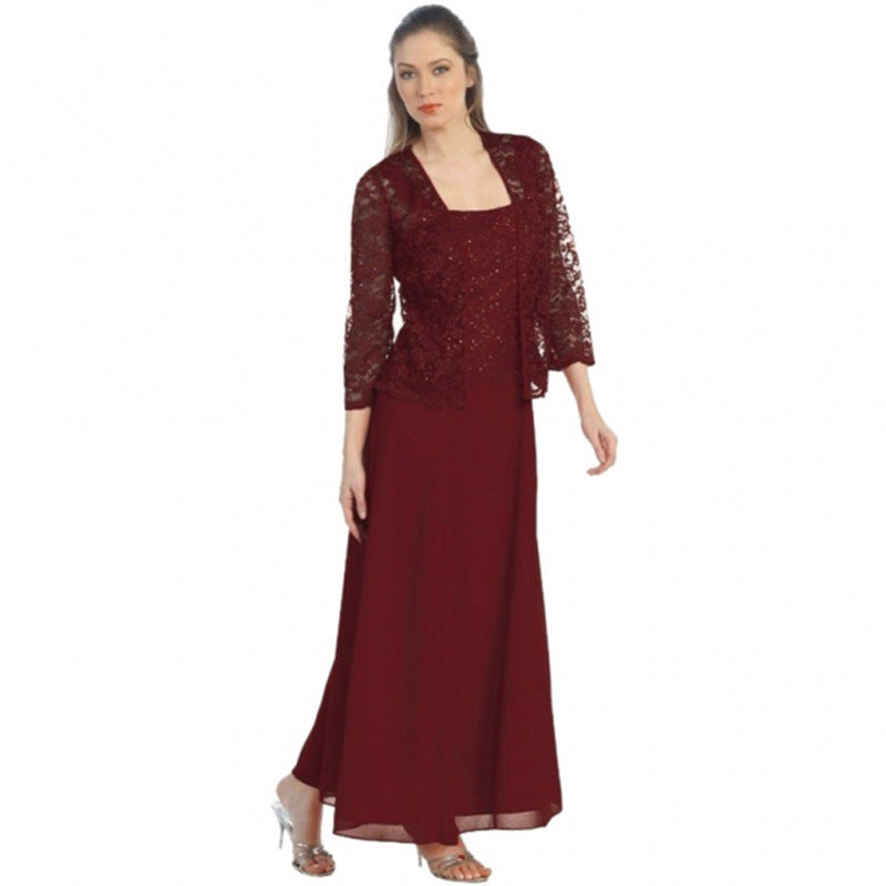 Lace Cardigan Chiffon Maxi Dress Set Her MutualDropshopping