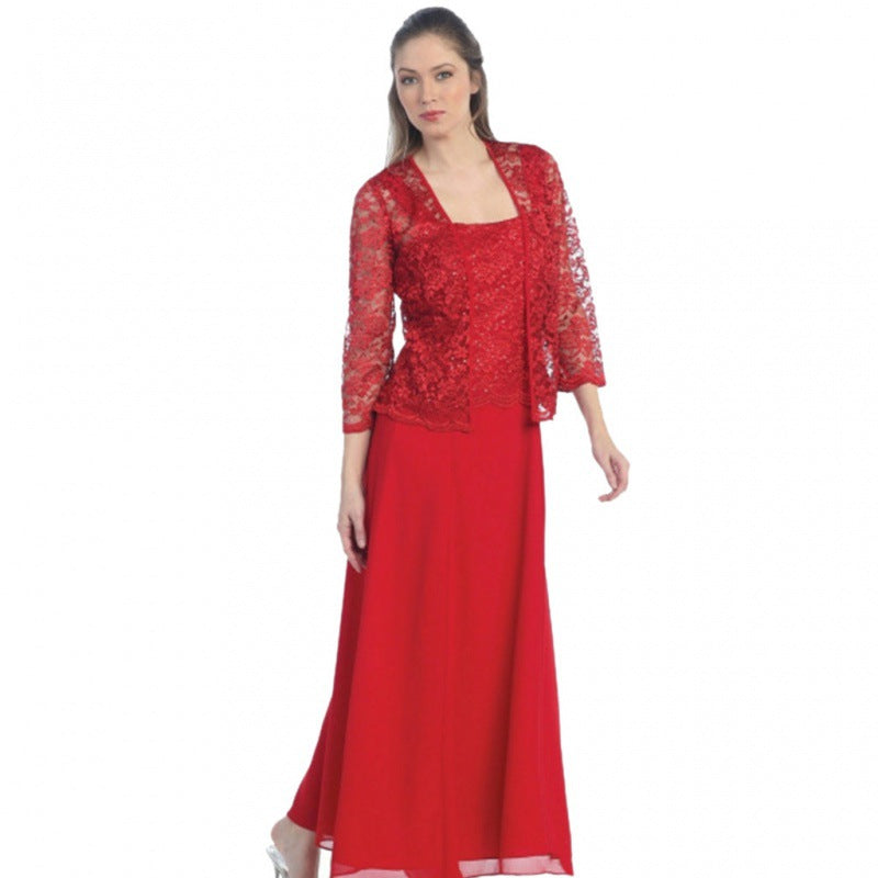 Lace Cardigan Chiffon Maxi Dress Set Her MutualDropshopping