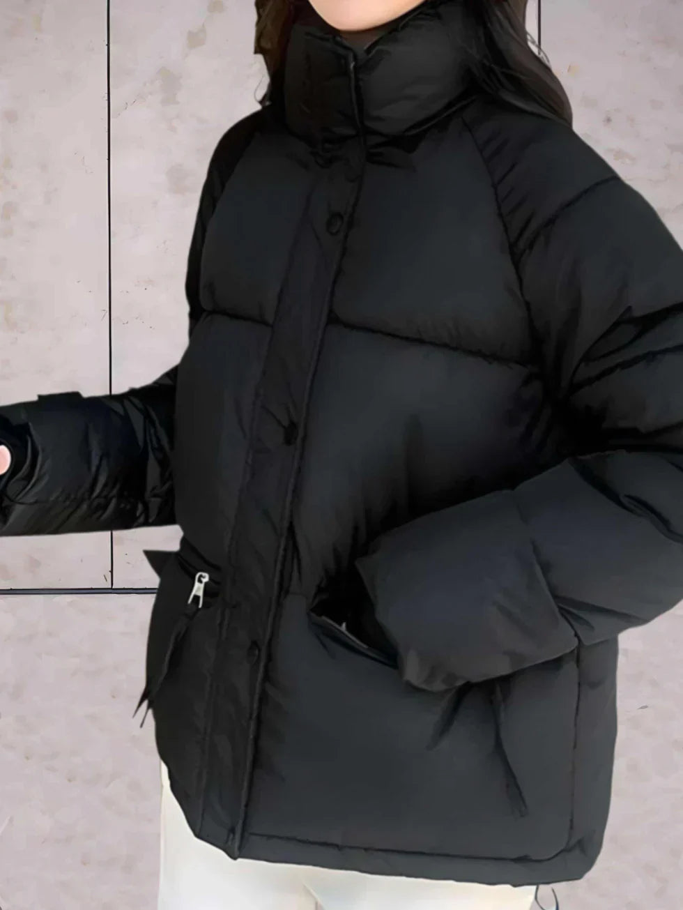Street-Wave Parka Jacket With Stand Collar And Double Closure For Women, Ultra Warm