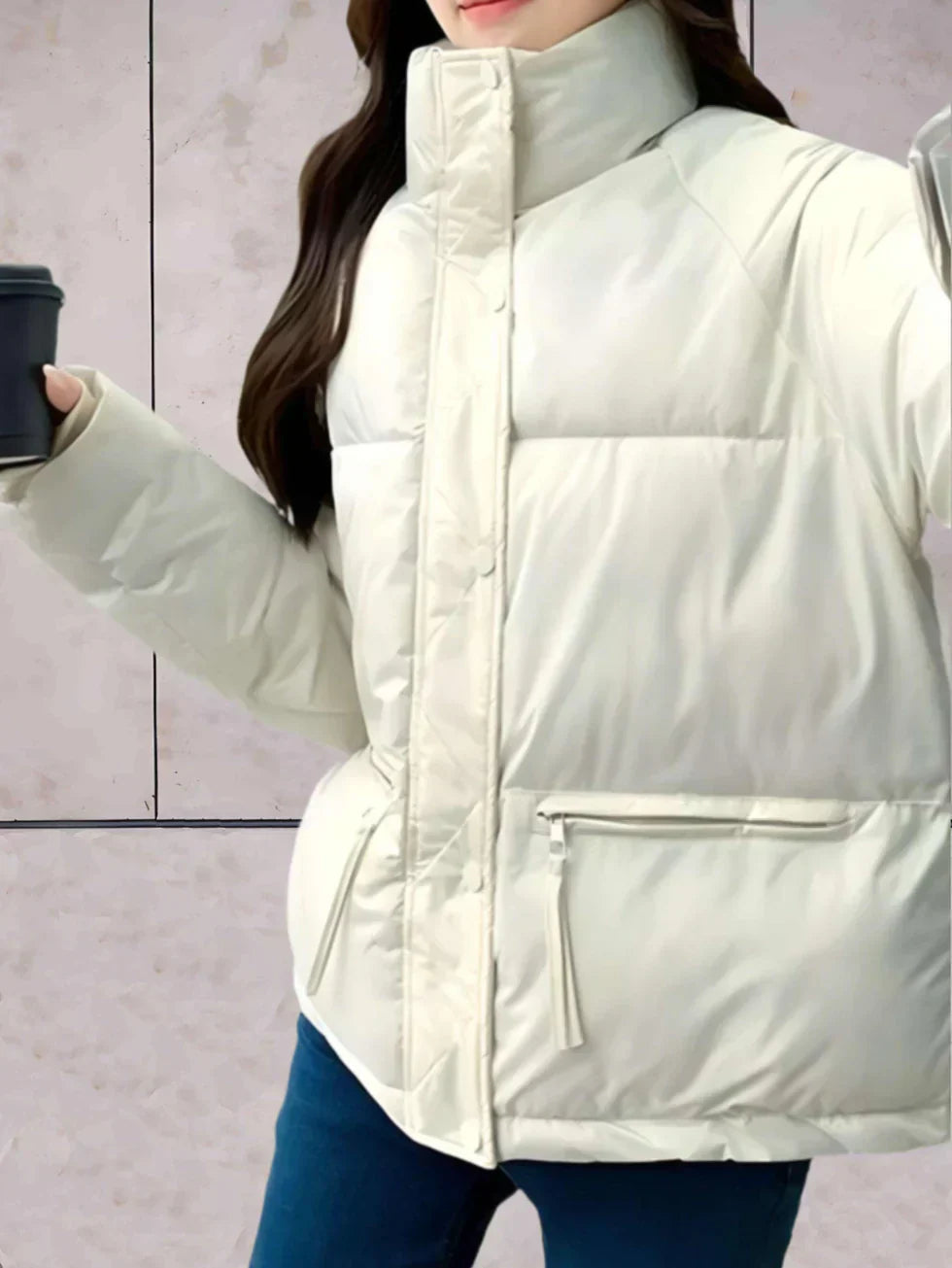 Street-Wave Parka Jacket With Stand Collar And Double Closure For Women, Ultra Warm