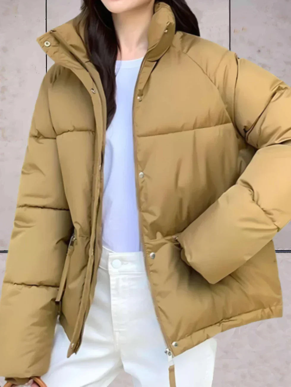 Street-Wave Parka Jacket With Stand Collar And Double Closure For Women, Ultra Warm