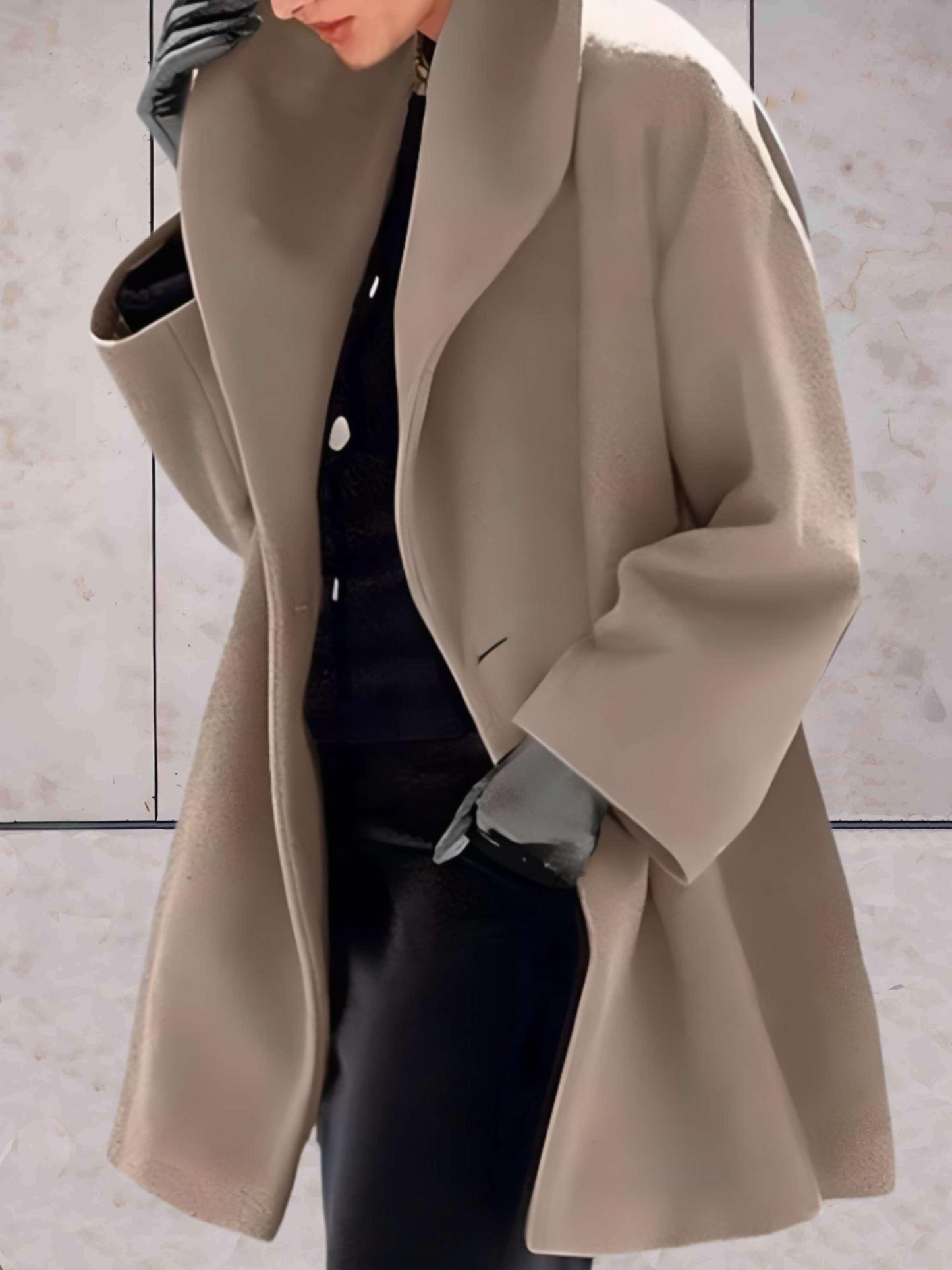 Street-wave Evelyn Hooded Knee-Length Winter Coat For Women Warm Chic One-Button Closure