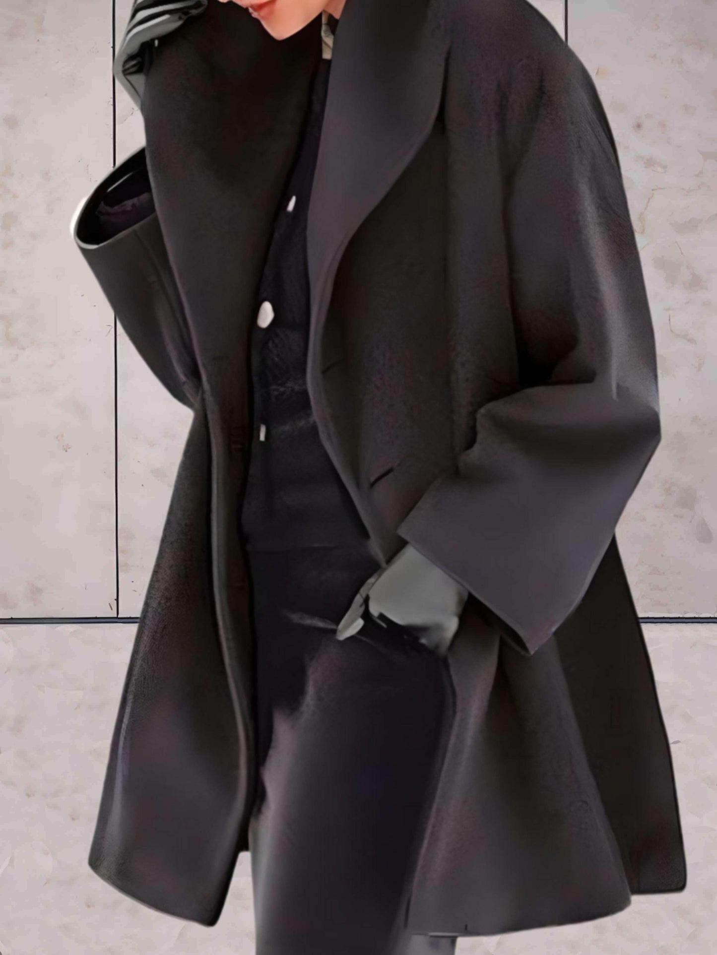 Street-wave Evelyn Hooded Knee-Length Winter Coat For Women Warm Chic One-Button Closure