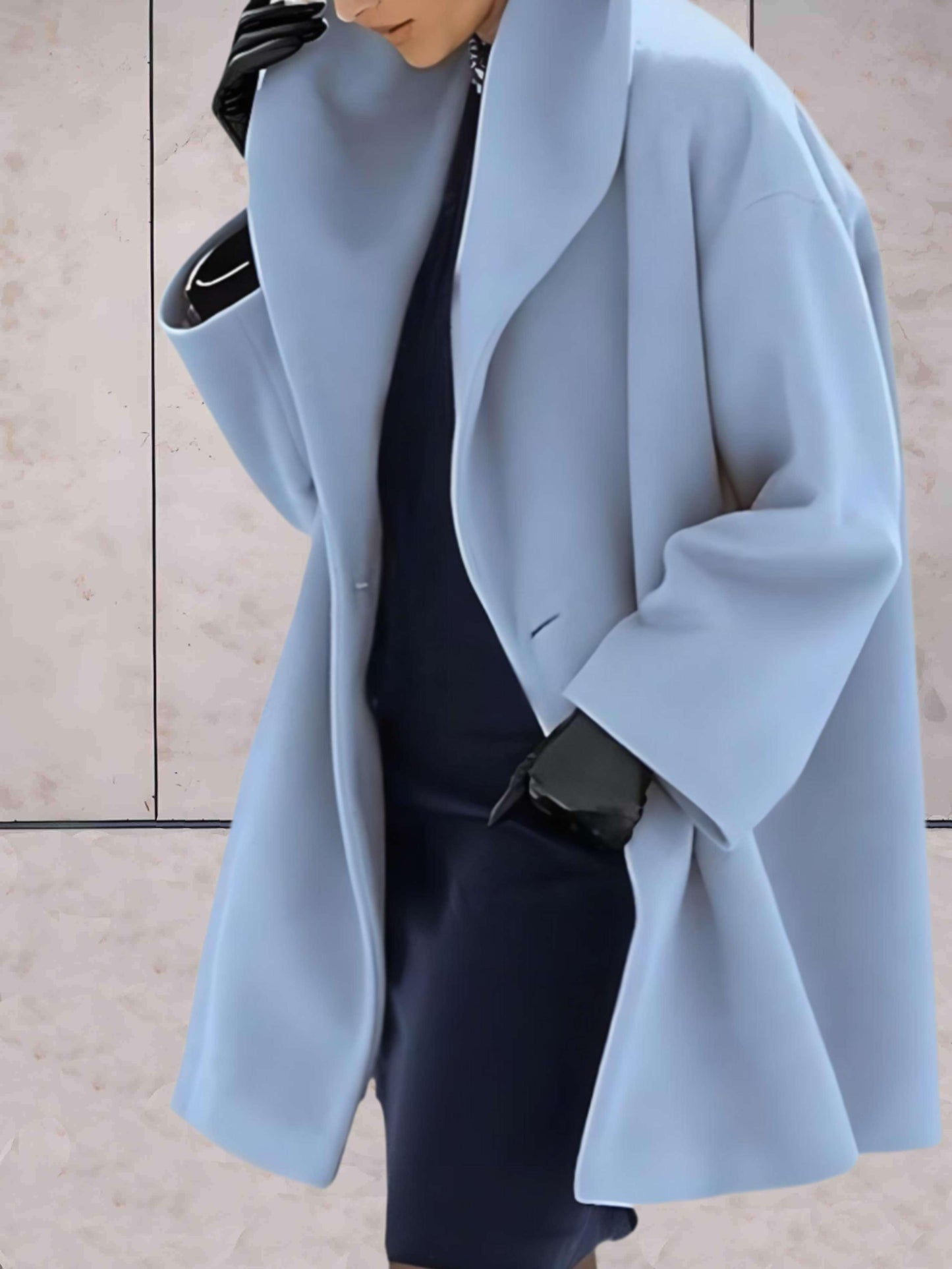 Street-wave Evelyn Hooded Knee-Length Winter Coat For Women Warm Chic One-Button Closure