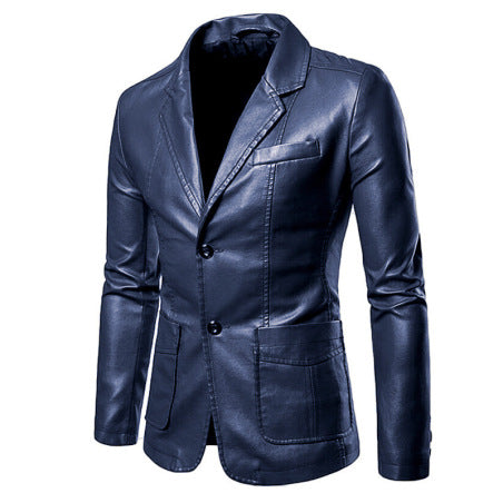 Cognac Brown Mens Blazer Premium Lambskin With Notch Lapels And Button Cuffs