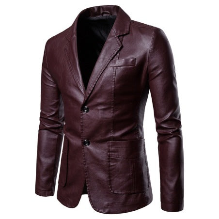 Cognac Brown Mens Blazer Premium Lambskin With Notch Lapels And Button Cuffs