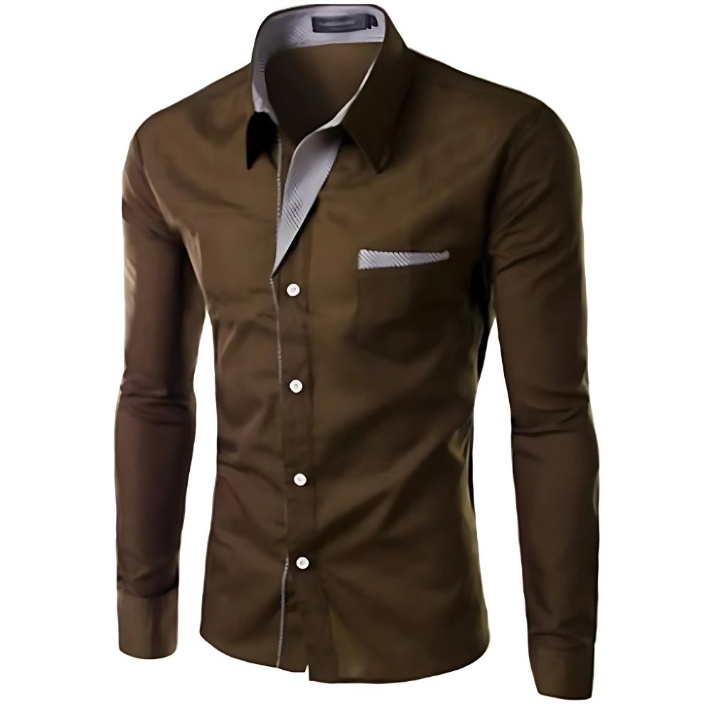 Streetwave Slim Fit Dress Shirt For Men Warm Comfort Office Wear Versatile Everyday