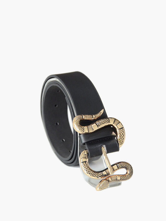 Snake Buckle Leather Belt - Street-Wave