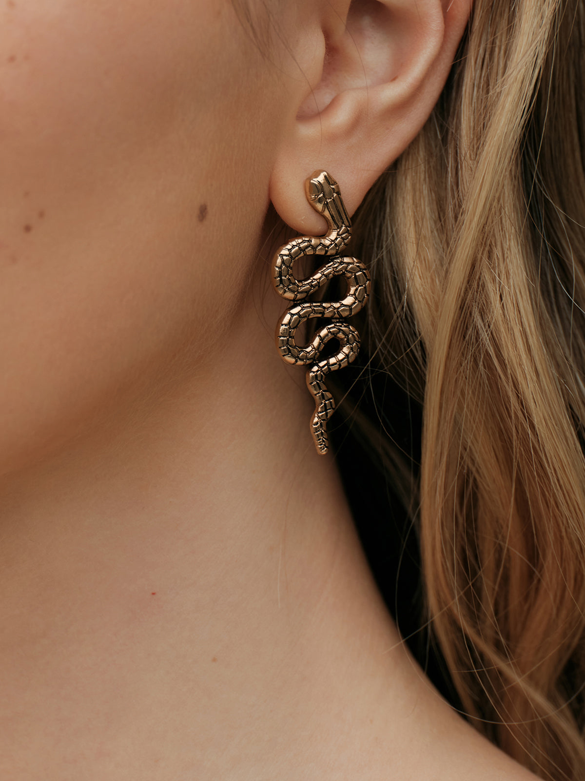 Snake Shaped Stud Earrings - Street-Wave