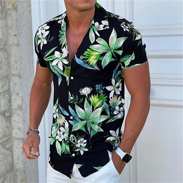 Street Wave Sibrand Floral Print Men's Shirt Lightweight Breathable Summer Style For Men