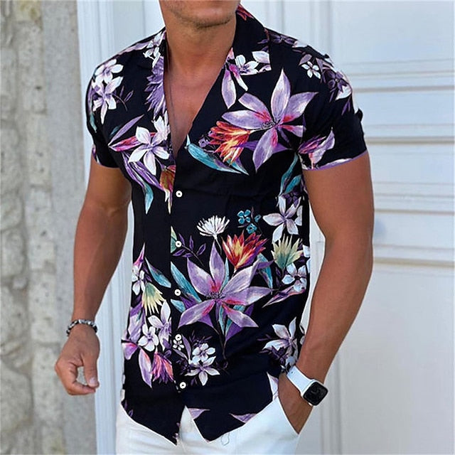 Street Wave Sibrand Floral Print Men's Shirt Lightweight Breathable Summer Style For Men