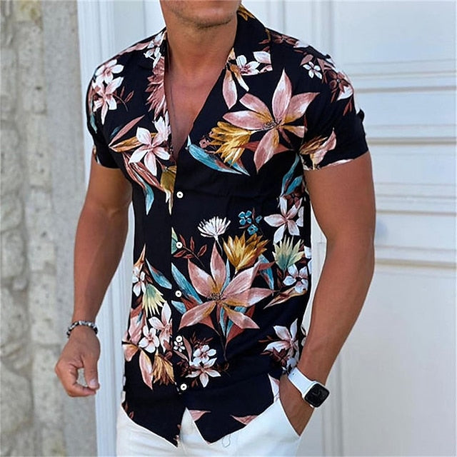 Street Wave Sibrand Floral Print Men's Shirt Lightweight Breathable Summer Style For Men