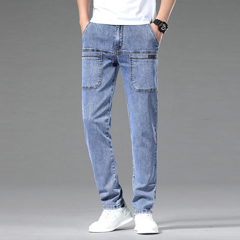 Mens Summer Jeans With Multiple Pockets Draco Streetwave Lightweight Breathable Denim For Men