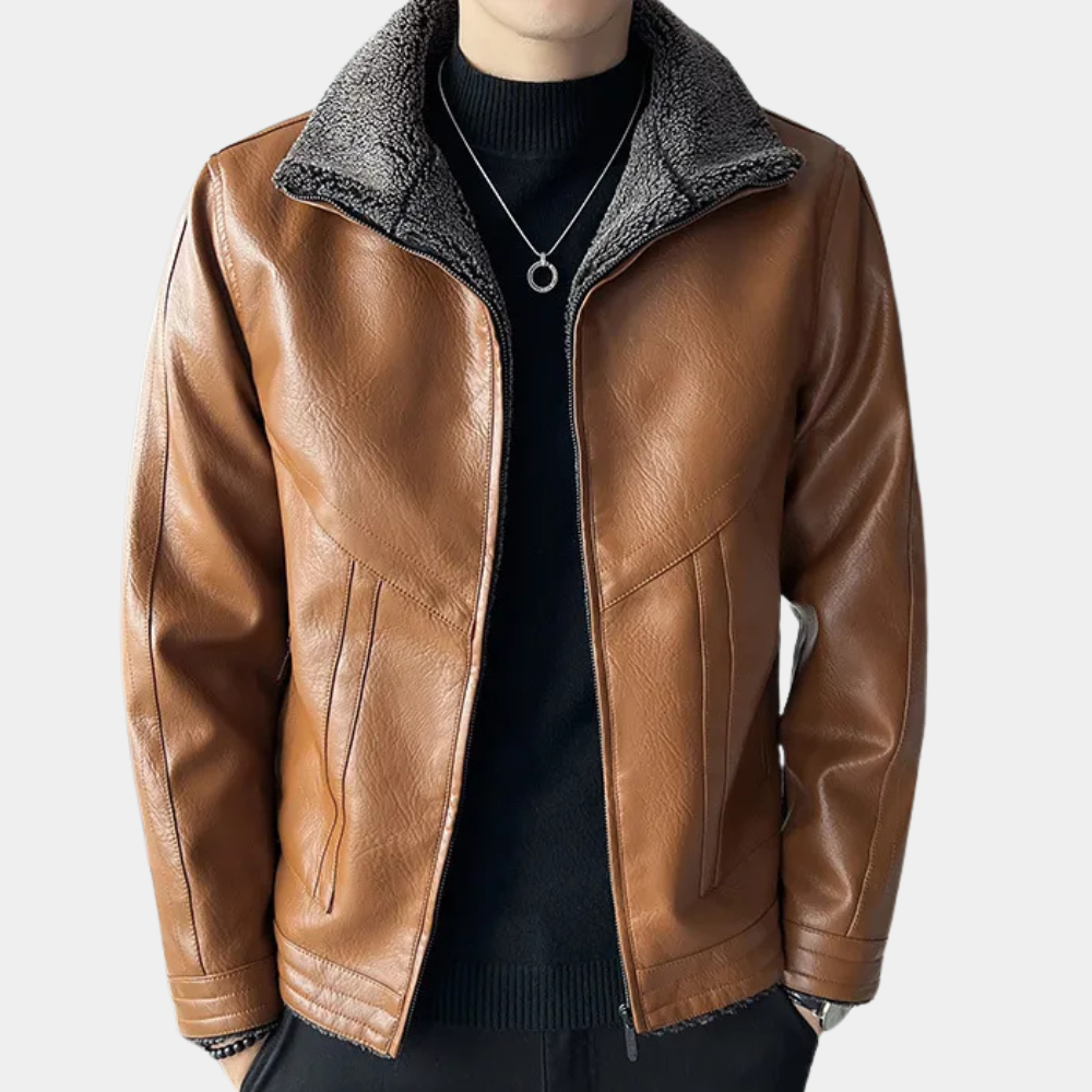 Street-wave MELE Casual Motorcycle Jacket For Men Modern Fit Durable Leather Look