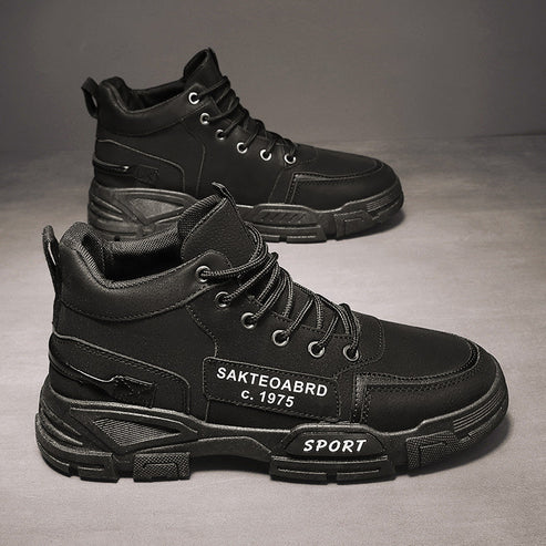 Street-wave Men's Leather Boots With Cushioned Insole And Durable Rubber Sole For Style Savvy Gents