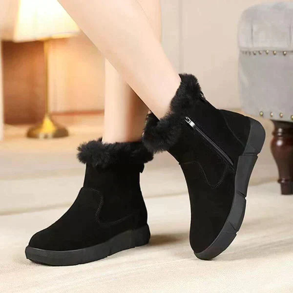 Street-Wave Thick Warm Cotton Snow Boots With Fur Lined Comfort For Cold Weather