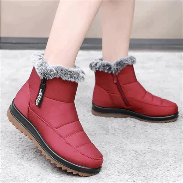 Street-Wave Women's Non-Slip Thick Warm Ankle Boots With Faux Fur Lining For Winter Comfort
