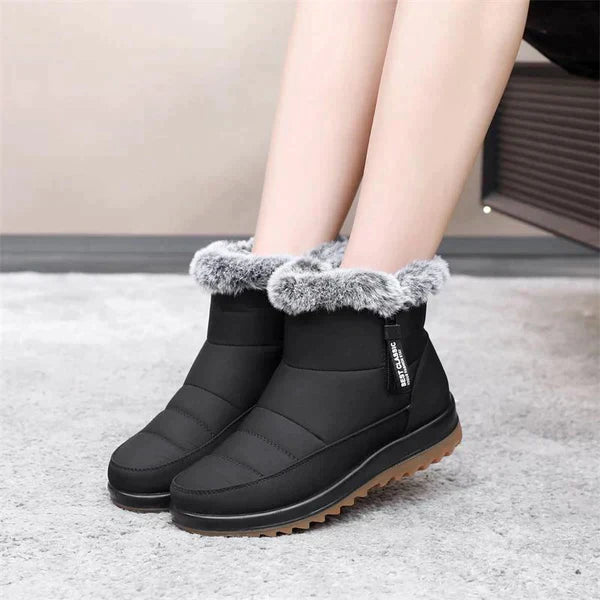 Street-Wave Women's Non-Slip Thick Warm Ankle Boots With Faux Fur Lining For Winter Comfort
