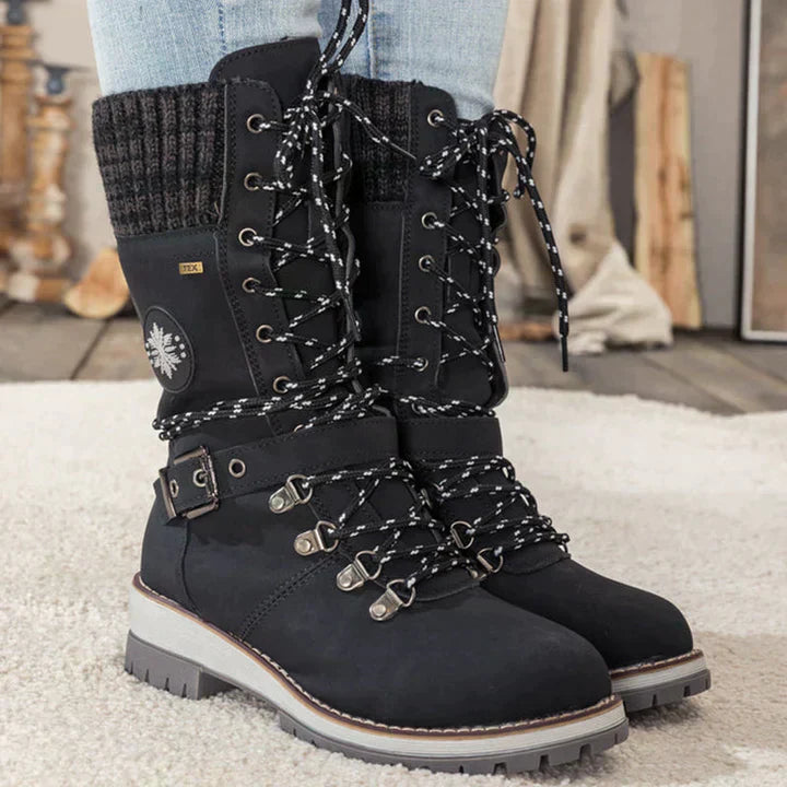 Street Wave Martin Stiefel Winter Boots for Women All Day Comfort Rugged Block Heel