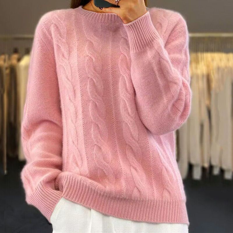 Street Wave Cable Knit Sweater For Women Cozy Warmth Versatile Style For Casual To Semi Formal