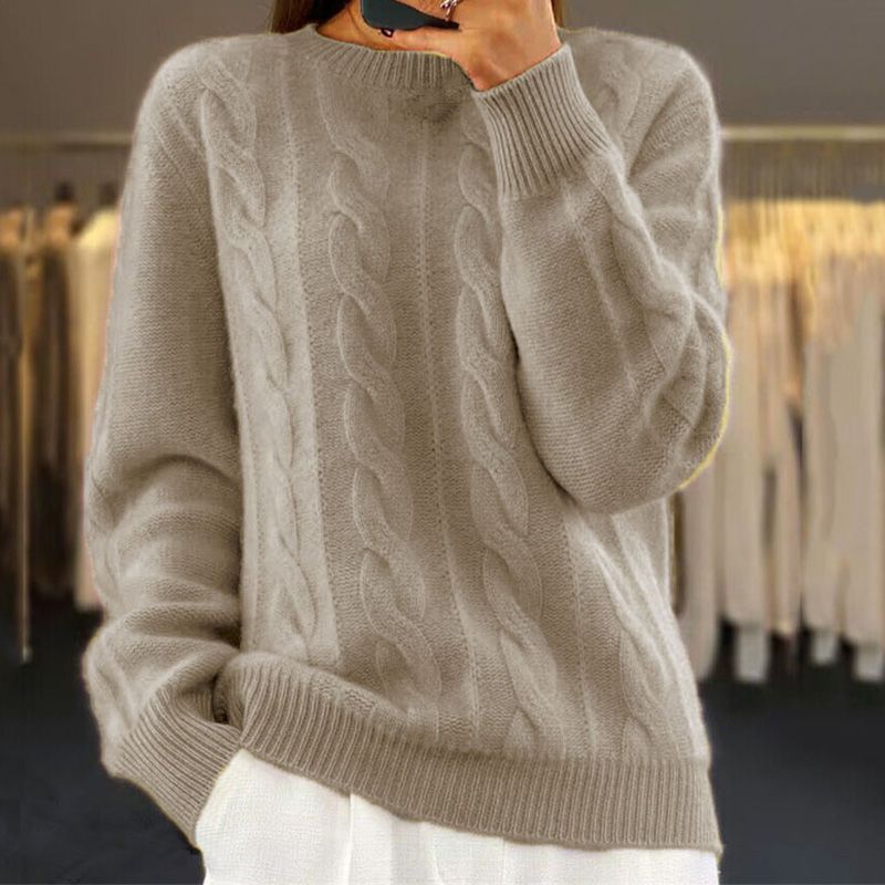 Street Wave Cable Knit Sweater For Women Cozy Warmth Versatile Style For Casual To Semi Formal