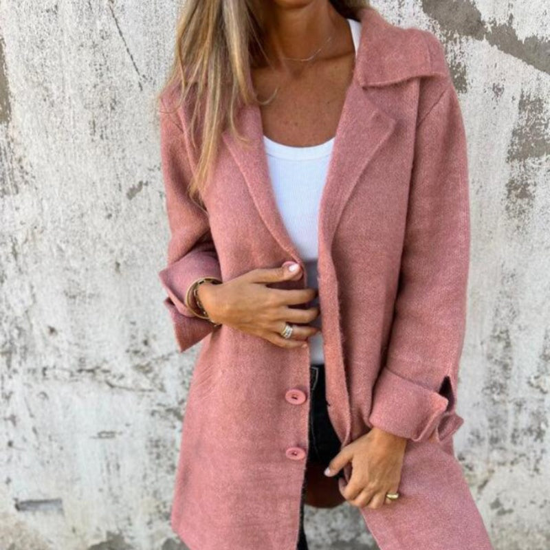 Street Wave Women Mid Length Coat Comfortable Elegant Outerwear for Modern Style