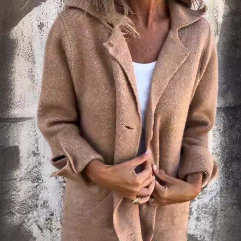 Street Wave Women Mid Length Coat Comfortable Elegant Outerwear for Modern Style
