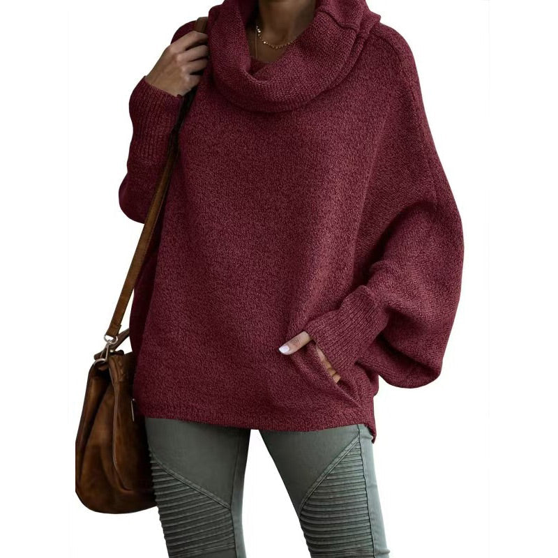 Streetwave Cozy Knit Pullover With High Collar Soft Warmth For Women Fall Winter Essentials