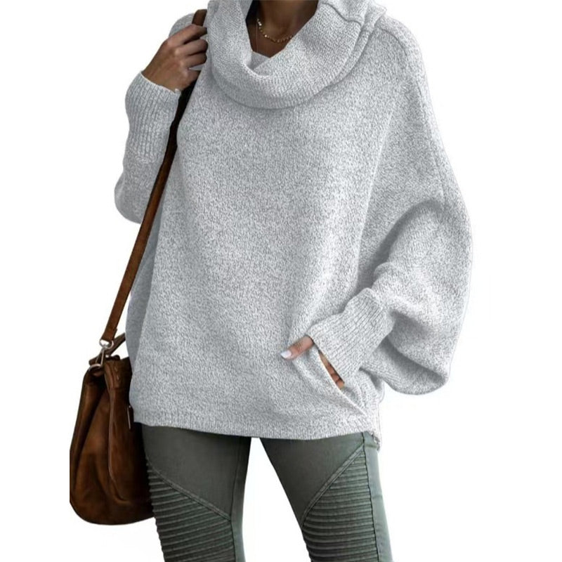 Streetwave Cozy Knit Pullover With High Collar Soft Warmth For Women Fall Winter Essentials