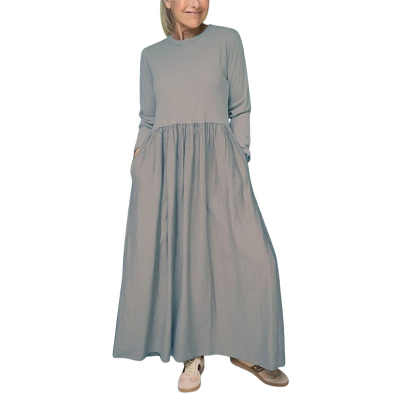 Eliana Knit Long Sleeve Midi Dress For Women Flattering Fit Comfortable Everyday Chic