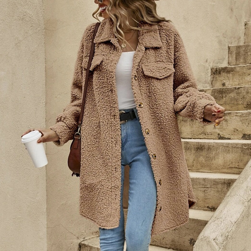 Street-Wave Women Luxury Teddy Coat Cozy Warmth Plush Fleece For Winter Everyday Style And Comfort