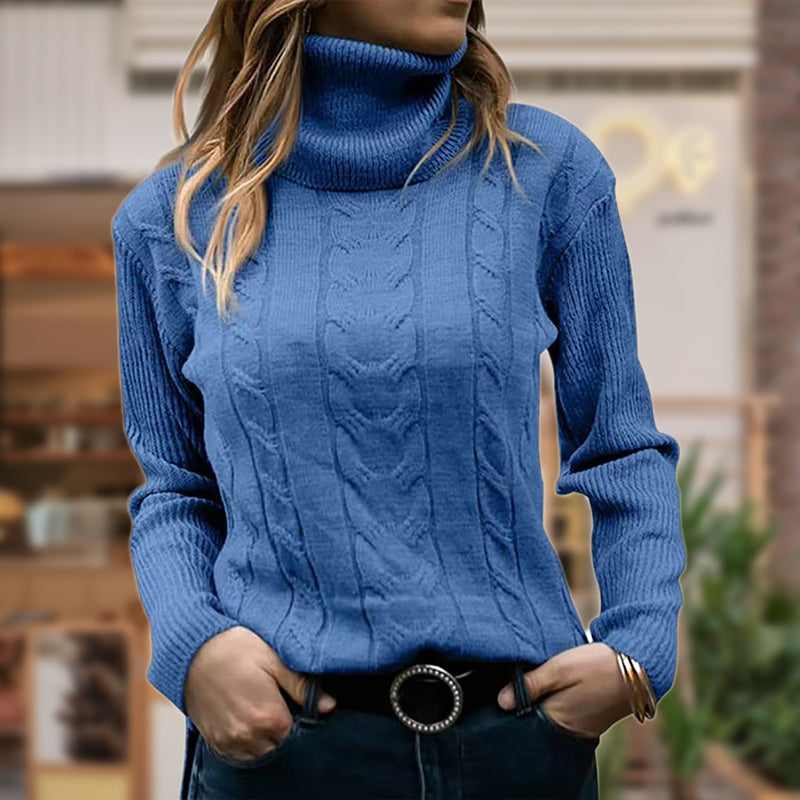 Street-wave Womens Cable Knit Turtleneck Sweater Warm Cozy Comfort For Everyday Winter Style