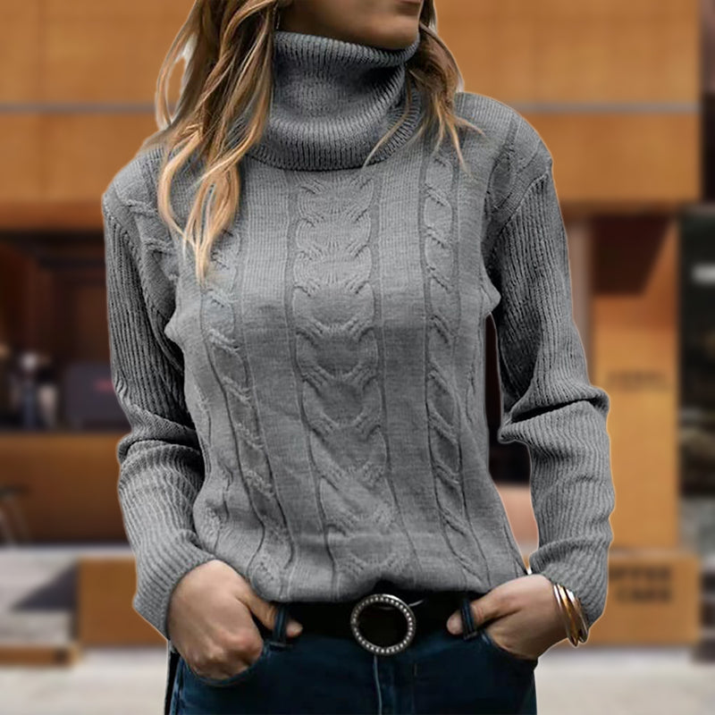 Street-wave Womens Cable Knit Turtleneck Sweater Warm Cozy Comfort For Everyday Winter Style
