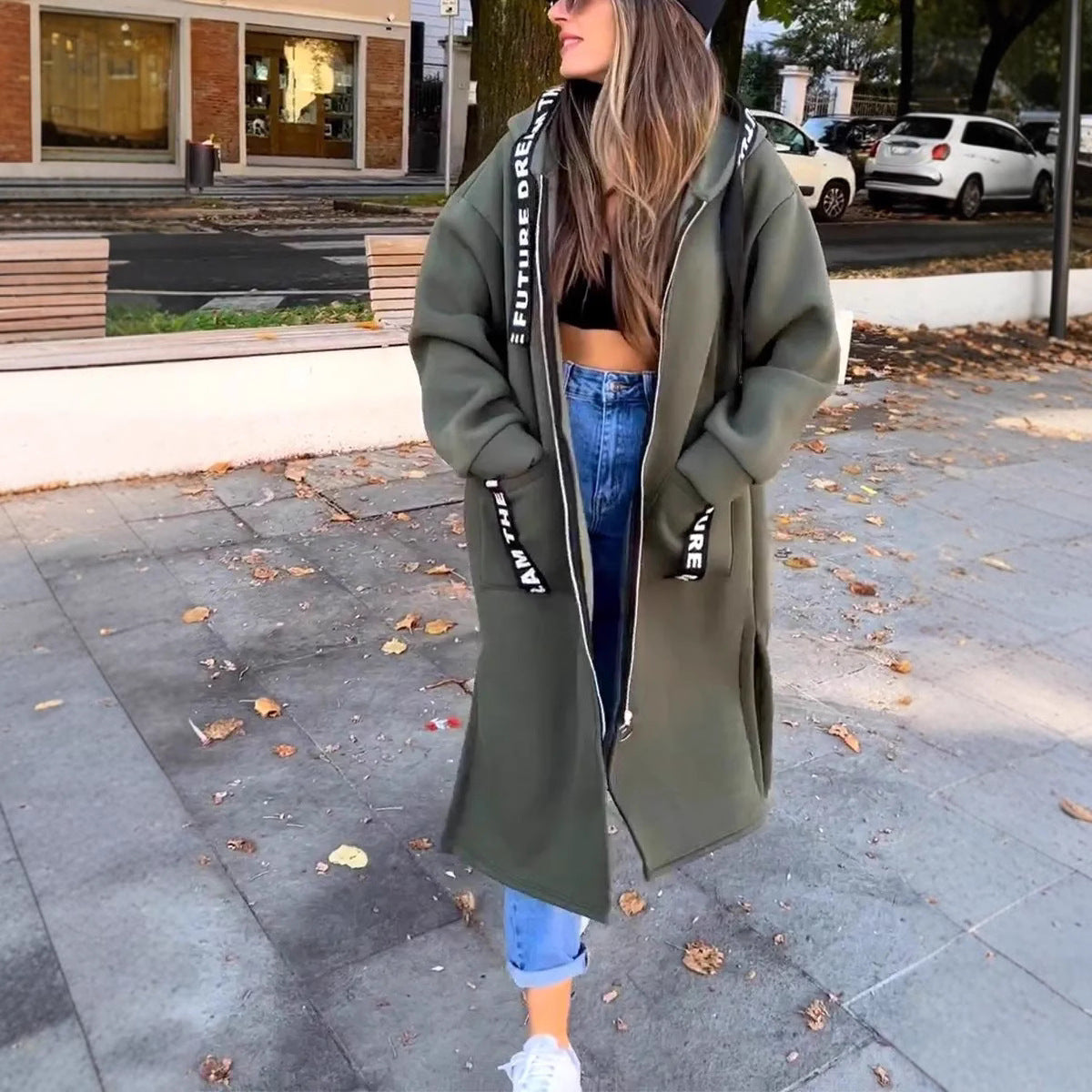 Street-Wave Hooded Sweatshirt Longline Unisex Cozy Warmth For Everyday Streetwear