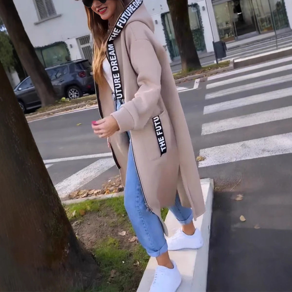 Street-Wave Hooded Sweatshirt Longline Unisex Cozy Warmth For Everyday Streetwear