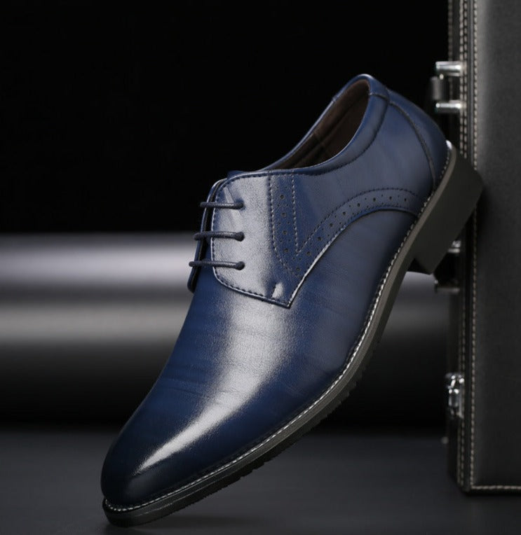 Maxwell Leather Lace-Up Dress Shoes For Men By Street-Wave With All-Day Comfort For Business And Formal Wear