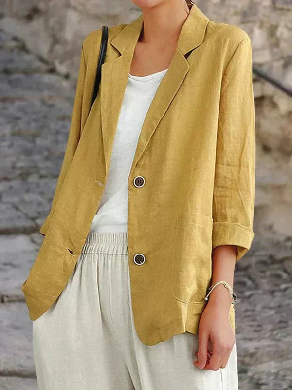 Street Wave Linen Blazer For Women Breathable Comfort
