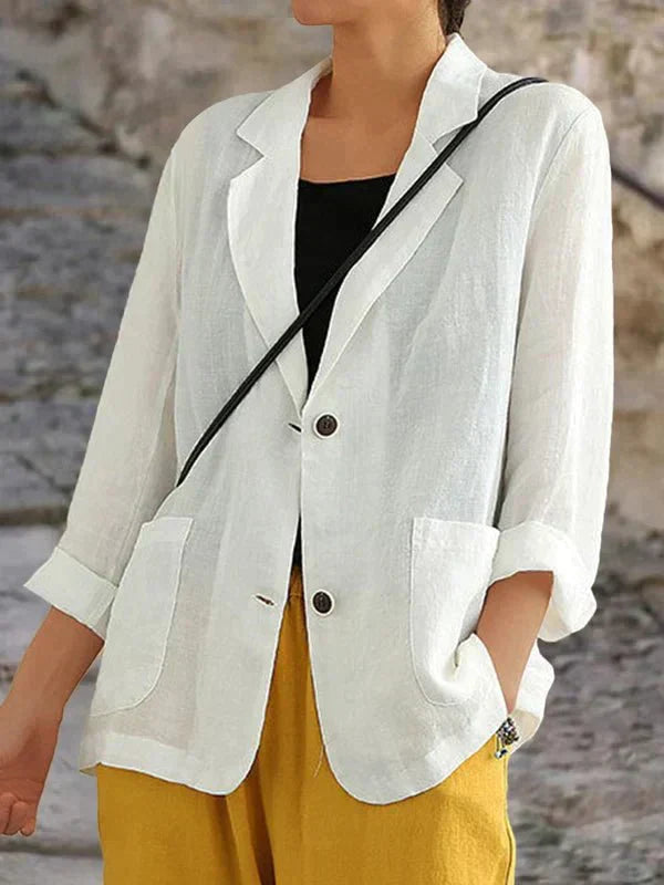 Street Wave Linen Blazer For Women Breathable Comfort