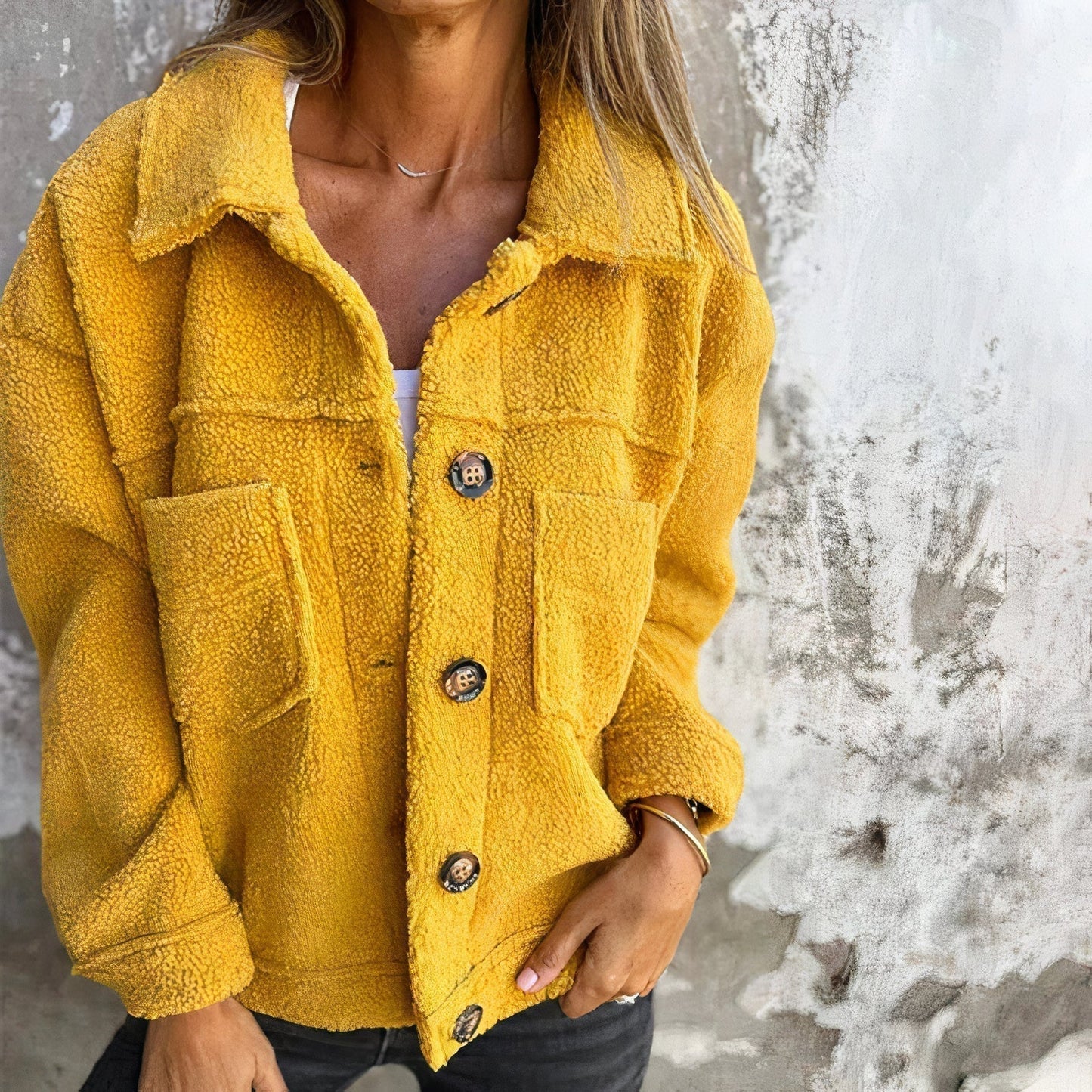 Street-wave Marisol Teddy Coat for Women - Warm Plush Fleece Jacket with Front Pockets